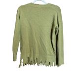 77 Sisters Sweater Womens Small Medium Green Distressed Pullover Sweatshirt Photo 4
