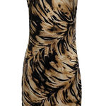 No Appt Necessary Tiger Print Bodycon‎ Dress Neck Strap Size XS Black Photo 0