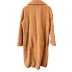 American Eagle Teddy Coat Women’s Brown Faux Fur Longline Jacket Size Large Photo 1