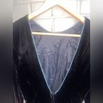 Jessica McClintock VINTAGE Black Velvet Bodice Taffeta Blue Skirt 4 Photo 11