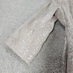 Pamela McCoy Leather‎ Jacket Womens M Cream Silver Animal Print Banded Longline Size M Photo 15