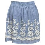 Emmelee  100% Cotton Floral Embroidered Lined Mini Skirt Small Photo 0