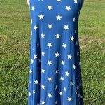 July 4 Comfy Blue Knit Stars Swing Dress Photo 0