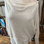 Free People We the Free ribbed cream oversized wide neck M long sleeve top Photo 0