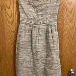 Banana Republic  Womens Size 4 Strapless Dress Heathered Striped Linen Cotton EUC Photo 0