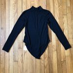 Mangopop NWT Women's Mock Neck Long Sleeve Bodysuit Black Size M Size M Photo 5
