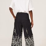 Adam Lippes Navy Blue Pleat Front Floral Print Cropped Culotte Pants Size 10 Photo 2