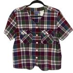 Erika Vintage plaid button front blouse Photo 0