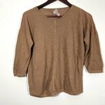 Chico's Chico’s Tan Textured Linen Blend Sweater Top Photo 0