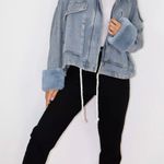 Missguided  blue faux fur collar denim jacket Photo 0