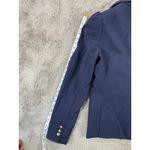 Banana Republic Wool Blend Blazer Navy Blue Gold Button Puff Sleeve Sz 12 Career Photo 6