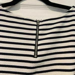 Green Envelope Black White Striped Zip Back Flared Sleeve Blouse Size Small Photo 1