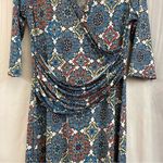 Honey and Lace Blue and Brown Patterned Maxi Dress Size XL Photo 3