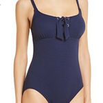 Tommy Bahama New. navy lace front swimsuit. Photo 0
