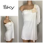 New. SKY ivory one shouldered dress. Retails $224 White Photo 1