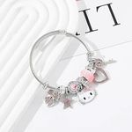 Cute Bracelets, Adjustable Stainless Steel Composite Bracelet Bangles, Photo 5