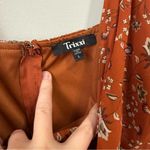 Trixxi  Burnt Orange Floral Ruffle Mini Dress Size L Photo 3