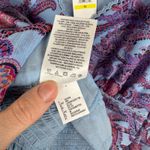 Jessica Simpson NWT‎  Laira Paisley Blouse Sz M Ruched Long Sleeve V Neck Cropped Photo 10