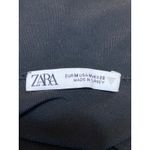 ZARA  Women's Black Collared Ruched Cinched Tie Long Sleeve Shirt Blouse Top Sz M Photo 2