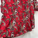 Calvin Klein NWT S Vibrant Paisley Top button down v-neck long sleeve roll tab Photo 8