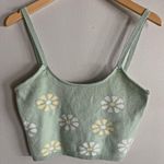 Altar'd State ALTAR’D STATE Cropped Sweater Tank Top Green Daisy Knit Boho soft casual Photo 0