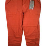 Studio Blue  Rust Orange Cropped Pants Womens‎ 28 Cotton Stretch Utility Trousers Photo 0