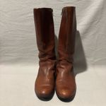 Born Amila Tall Studded Brown Leather Zip Boots Size 8M Photo 1