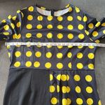 Women’s Black & Yellow Polka Dot Dress Long Sleeve Asymmetrical Hem Size 2XL Photo 6