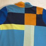 Lands' End Multicolor Color Block Open Cardigan Blue Orange White Pockets Artsy S Photo 11