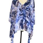 Jennifer Lopez Blouse XS 3/4 Sleeve Tie Belt At The Waist Artsy Colorful Photo 0