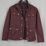 J.Crew  Treated Cotton Dark Crimson Field Coat Style Jacket Petite XS Photo 6