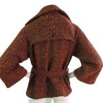 Hazel wool blend pea coat orange & black size S Orange Photo 1