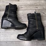 Sorel After Hours Black Buckle Wedge Boots Photo 6