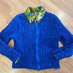 Reversible Vibrant Blue and Yellow Women's Magic Scarf Lightweight Jacket Sz S Photo 2