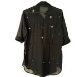 Gogo Tailor Women's Sheer Black Blouse Size Large Goth Punk Indie Photo 1