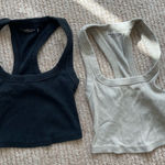 Abercrombie & Fitch Abercombie Ribbed Tank Tops black and Tan Photo 0