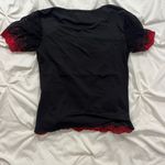 Black and Red Lace Trim Top Photo 1