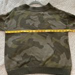 Hem & Thread  Women's M Varsity Stripe Camo Sweatshirt Green Crewneck Pullover Photo 6
