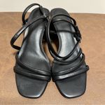 Nordstrom Rack NEW Lagrange Block Heel Strappy Sandals Vegan Faux Leather Black Photo 2