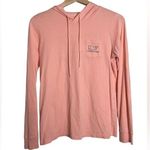 Vineyard Vines  Whale Fill Pink Long Sleeve Hoodie Pocket Tee Photo 0