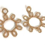 Gold metallic wired floral sun boho statement earrings Photo 0