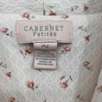 Vintage Cabernet Cottagecore Nightgown Robe LP White Floral Zip Front Pockets Size L Photo 4