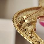 Large Statement Alligator Crocodile Austrian Crystal and Enamel Brooch Pin Gold Photo 6