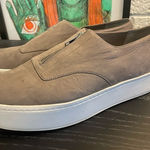 Vince Womens Warner Leather Suede Platform Zip-Up Sneakers Limestone Gray size 9 Photo 0