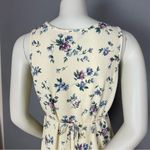 Vintage Midi Dress Floral 90s Momcore Sleeveless Petite Cream Pale Yellow Angel Size 12P Photo 11
