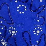 VTG 90s Ibiza Silk Hand Beaded Halter Neck Column Gown S Maxi Dress Royal Blue Photo 8