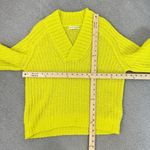 Anthropologie  Honore Open Weave Wool Blend Sweater Yellow Small Slouchy V Neck Photo 12