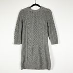 Alexander Wang 100% Cashmere Cable Knit Crew Neck Pullover Sweater Dress Gray S Photo 0