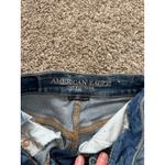 American Eagle Denim Mini Skirt Ripped Distressed Blue Jean Skirt Size 00 Photo 1