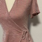 Caution to the Wind Womens Faux Wrap Short Sleeve Shirt Size Medium Photo 1